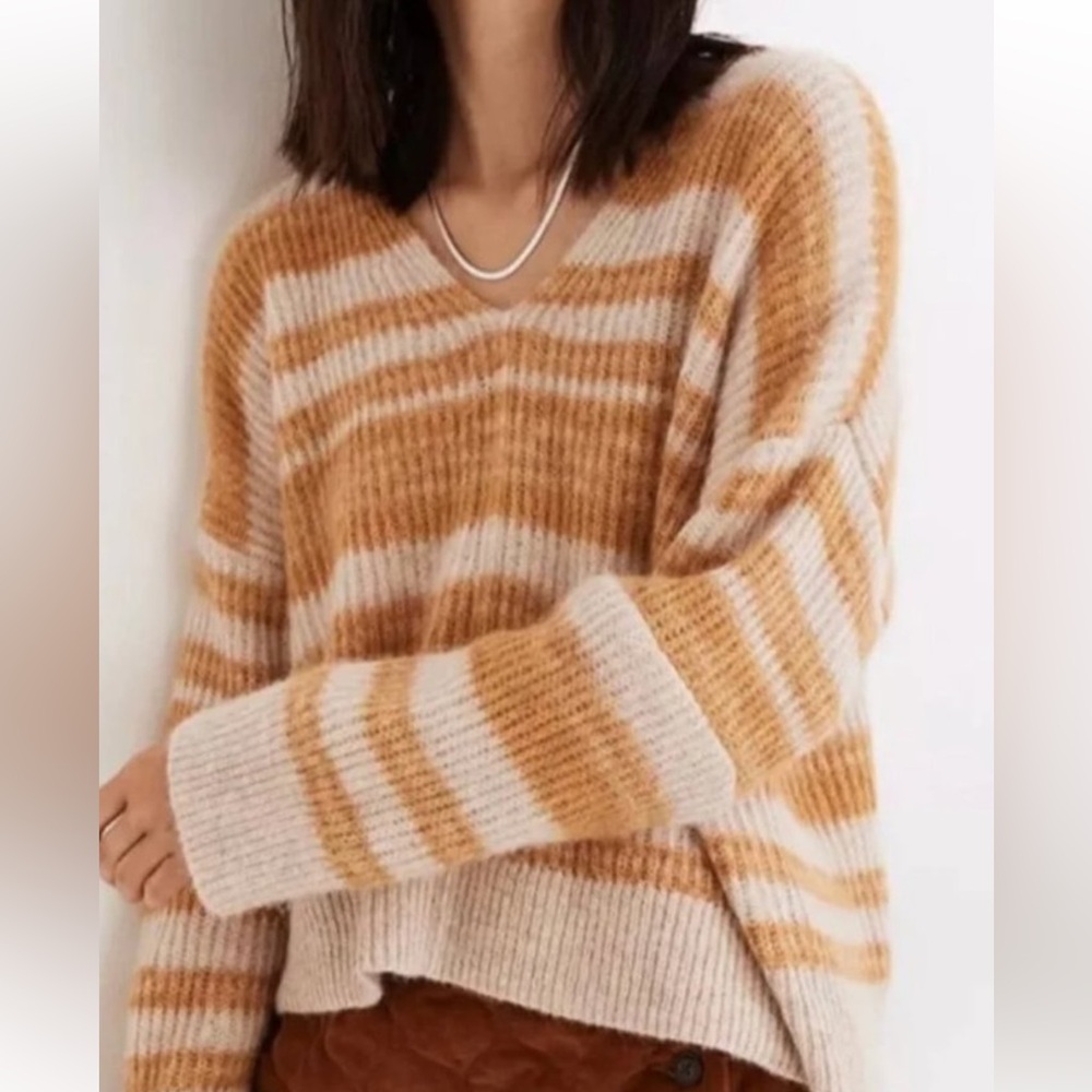 Madewell Juniper space dye sweater Alpaca Merino Wool